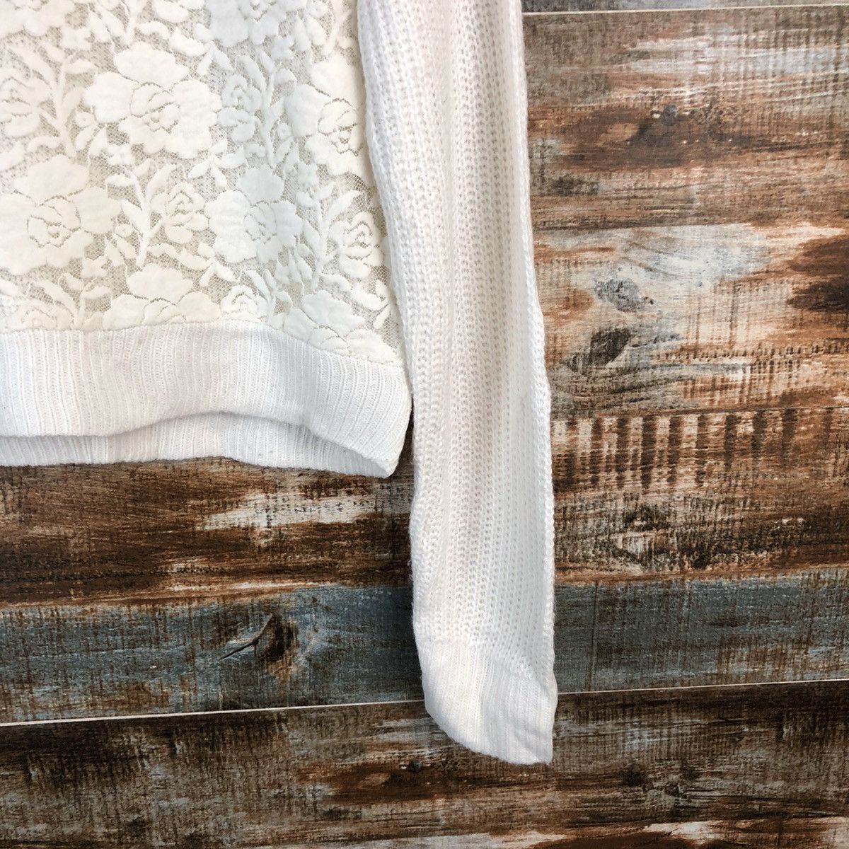 GU × Homespun Knitwear GU japan art vintage White Knitwear #A1829 Size M / US 6-8 / IT 42-44 - 8 Thumbnail