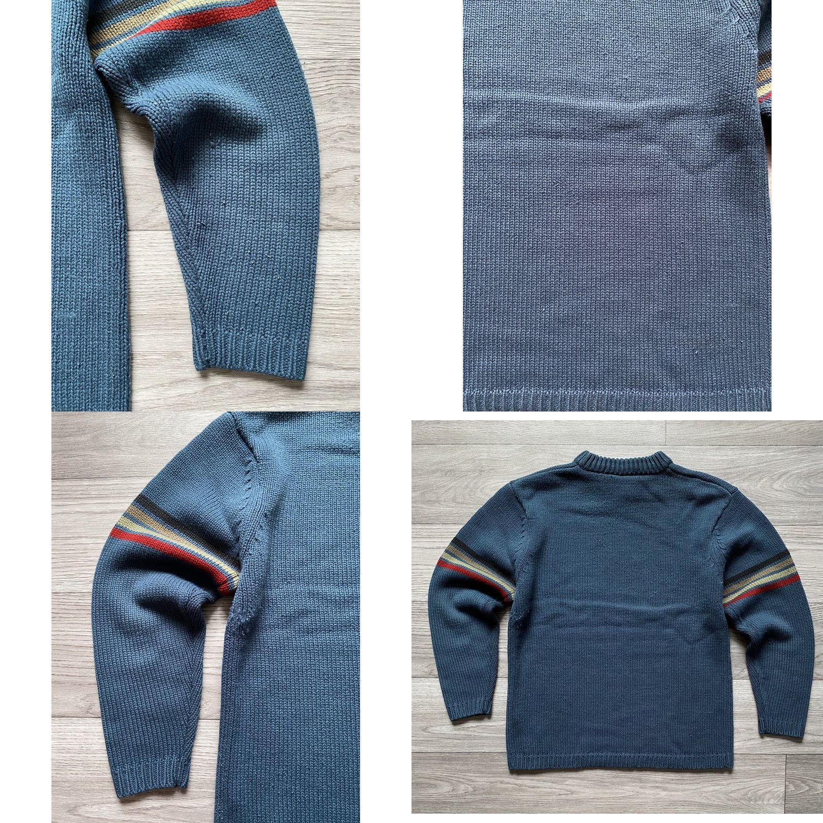 Nike VINTAGE Nike Mens Sweater Knitted Cotton Pullover Blue M Knit Jumper Size M Carded Regular Mens Size US M / EU 48-50 / 2 - 9 Thumbnail