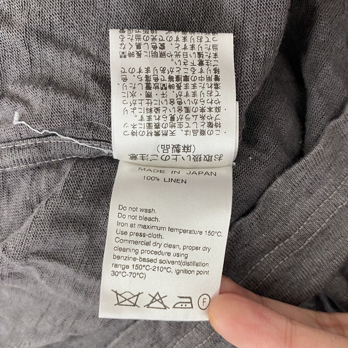 ADAM ET ROPE ADAM ET ROPE Flanders Linen Japan V-neck Style Plain Grey Size US M / EU 48-50 / 2 - 6 Thumbnail