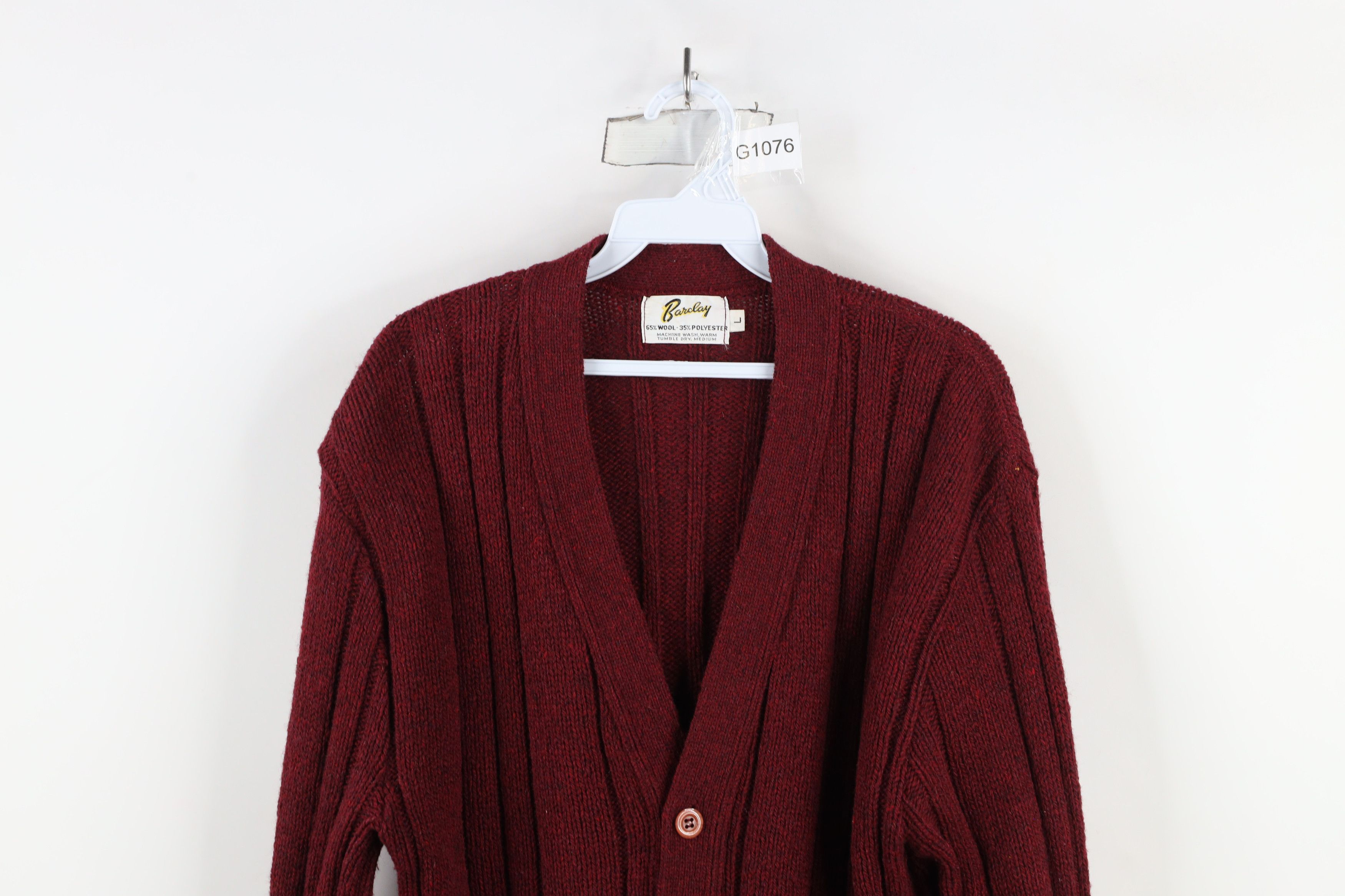 Vintage Vintage 60s Rockabilly Ribbed Knit Cardigan Sweater USA Size US L / EU 52-54 / 3 - 2 Thumbnail