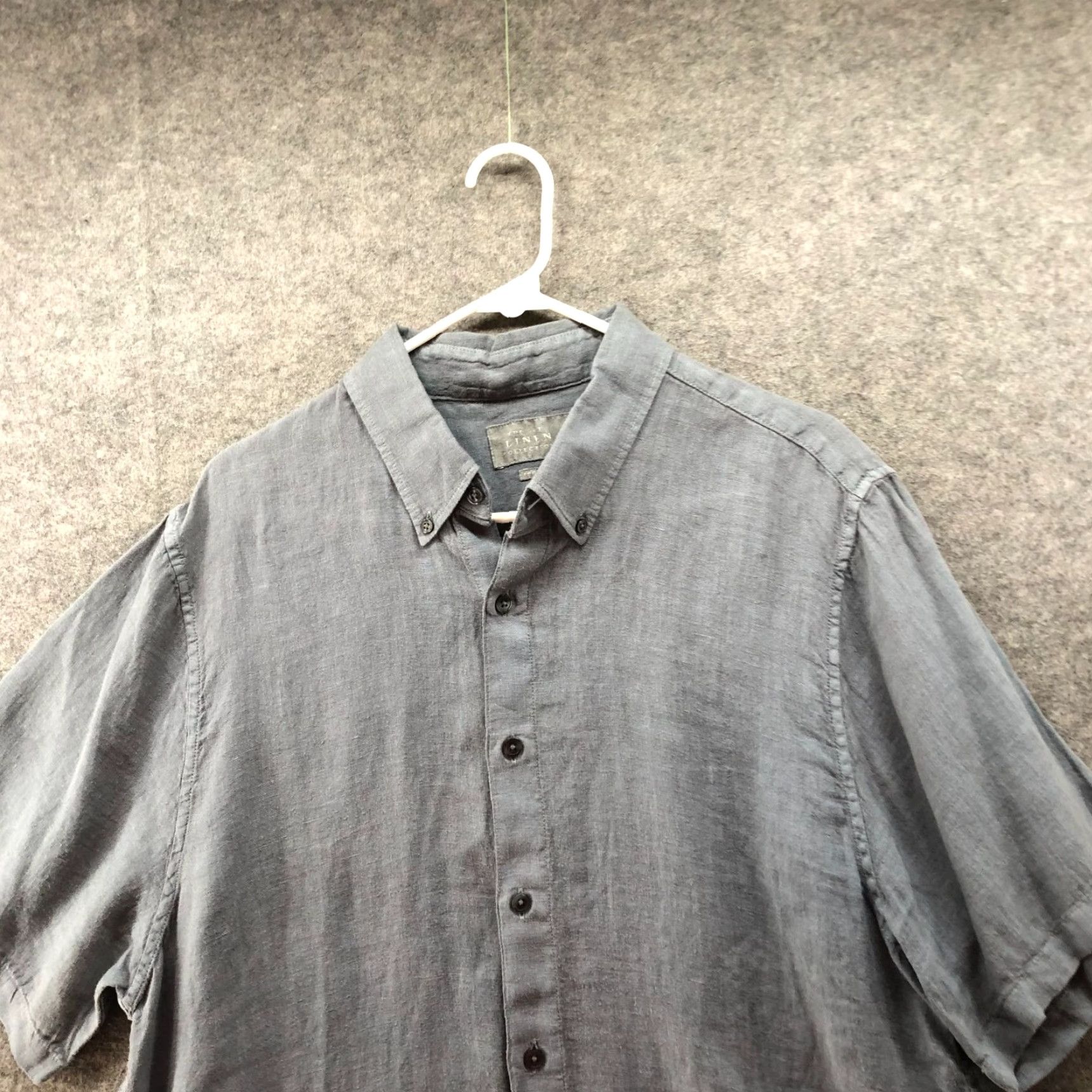 Abercrombie & Fitch Abercrombie & Fitch Shirt Mens XL Short Sleeve Button Up 100% Linen Blue Gray Size US XL / EU 56 / 4 - 3 Thumbnail