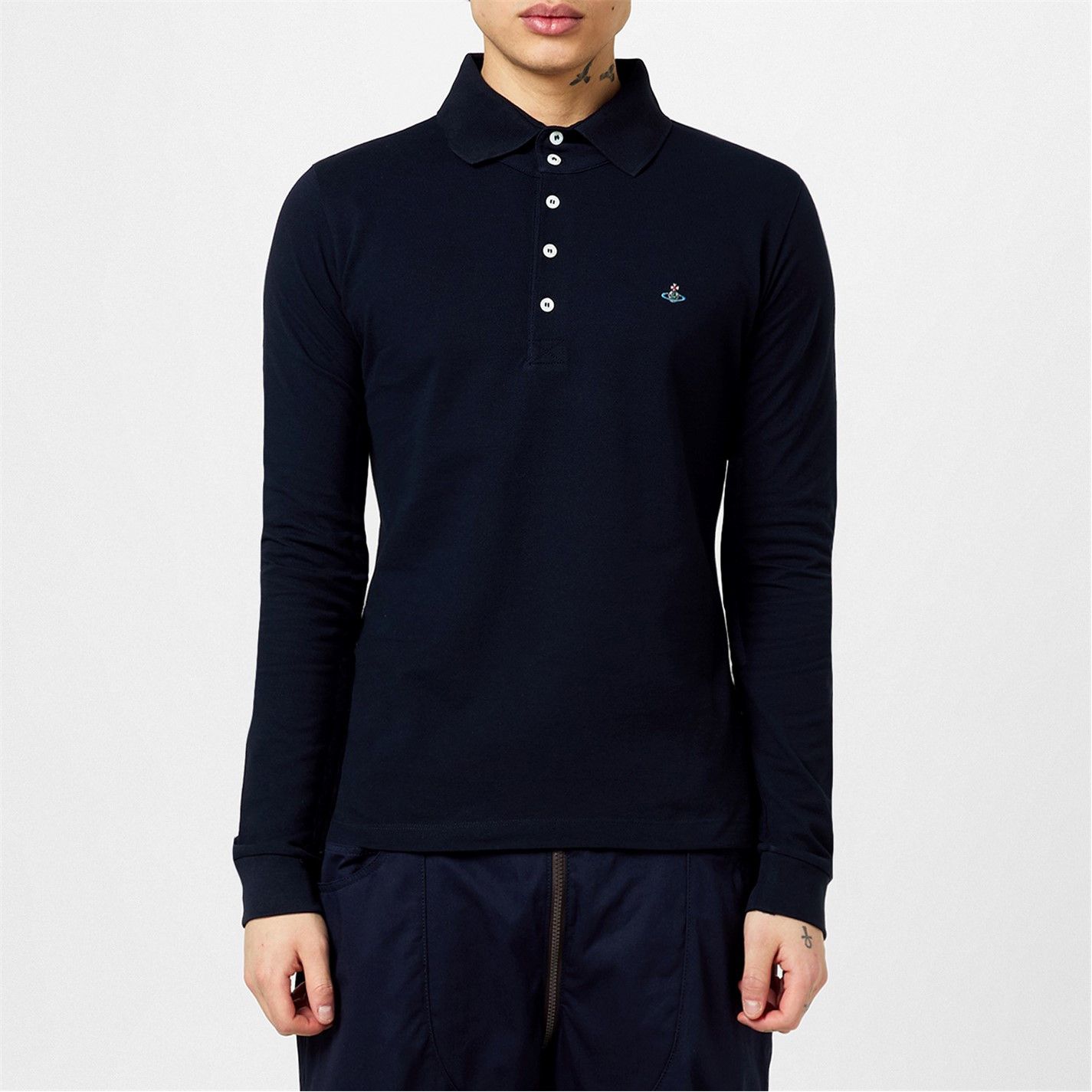 Vivienne Westwood o1g2r1mq0526 Plain Cotton Polo Shirt in Navy Size US XS / EU 42 / 0 - 2 Thumbnail