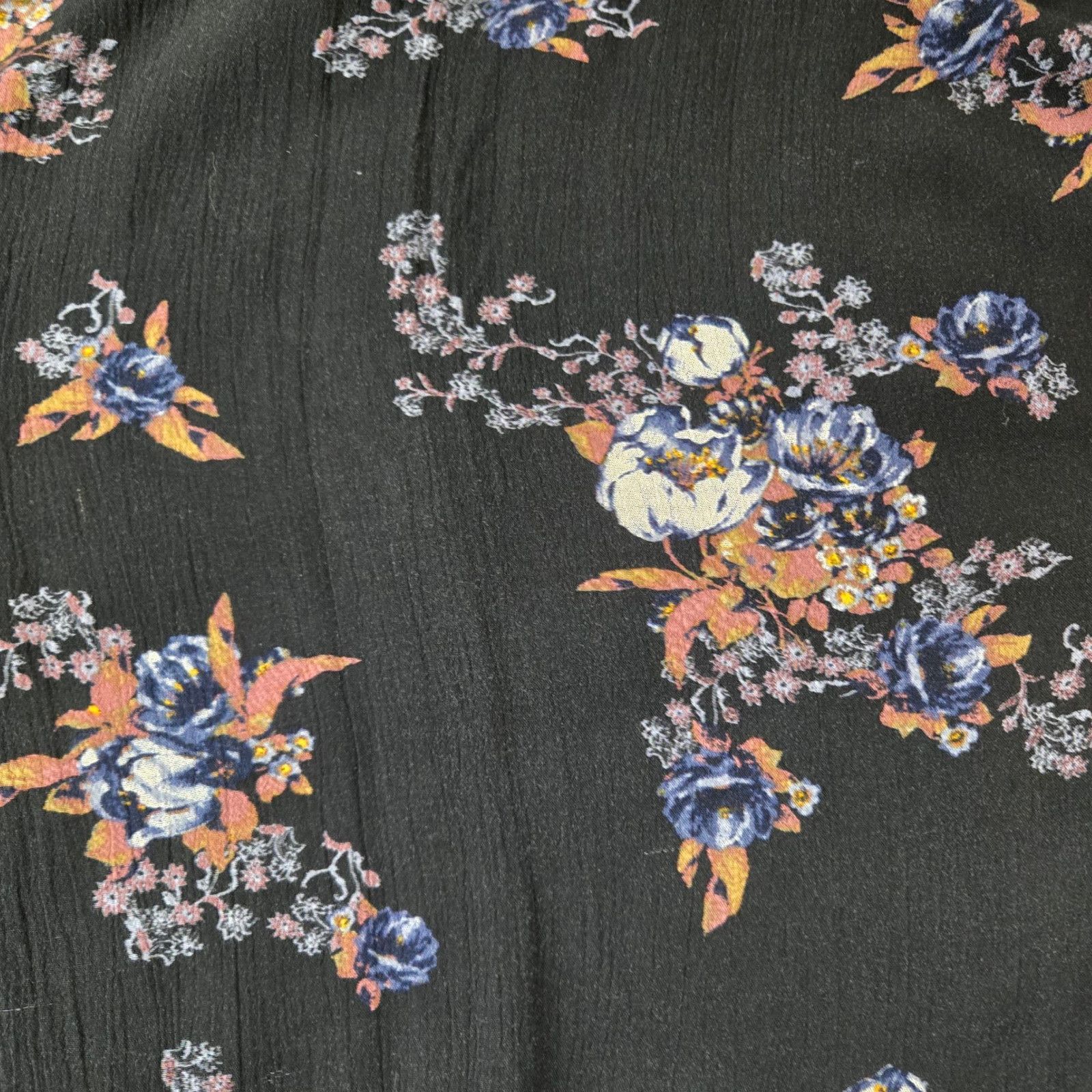 Free People Free People Black Floral Trapeze Tunic Swing Blouse Size XS Size XS / US 0-2 / IT 36-38 - 8 Thumbnail