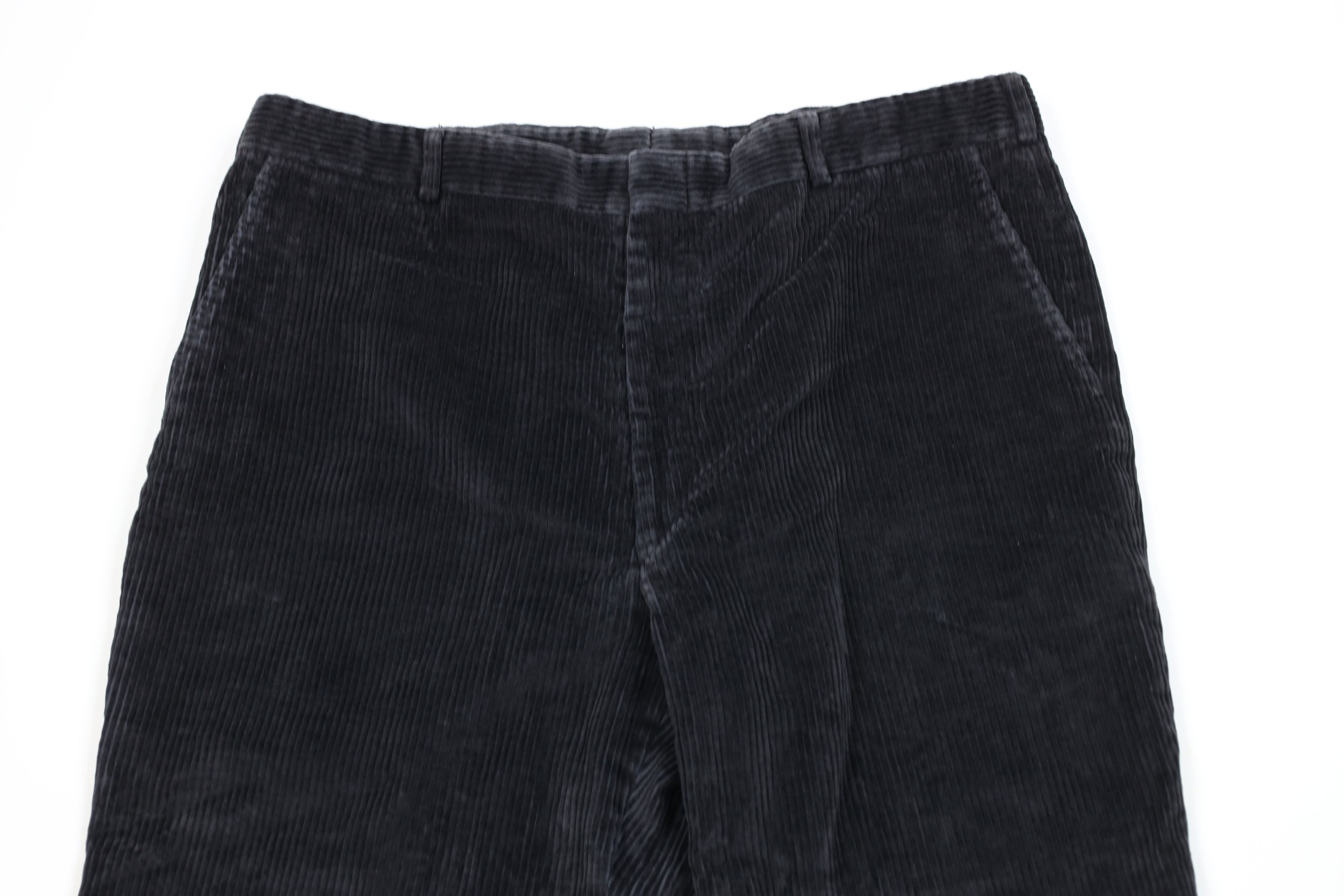 Lands' End Vintage 90s Lands End Corduroy Wide Leg Chino Pants Black Size US 38 / EU 54 - 2 Thumbnail