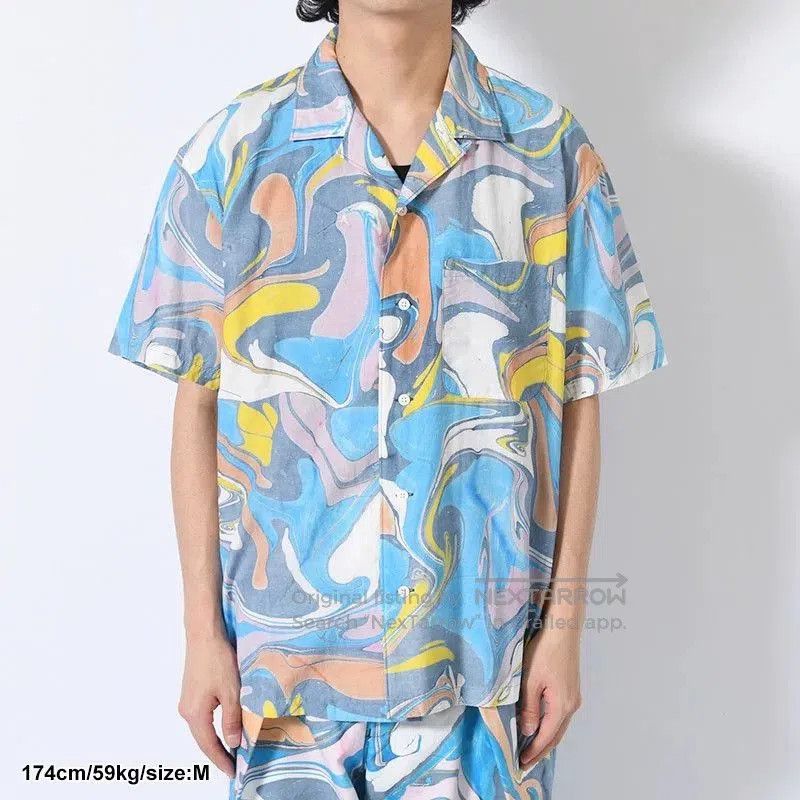 KUON kuon suminagashi camp collar shirt. Size US S / EU 44-46 / 1 - 8 Thumbnail