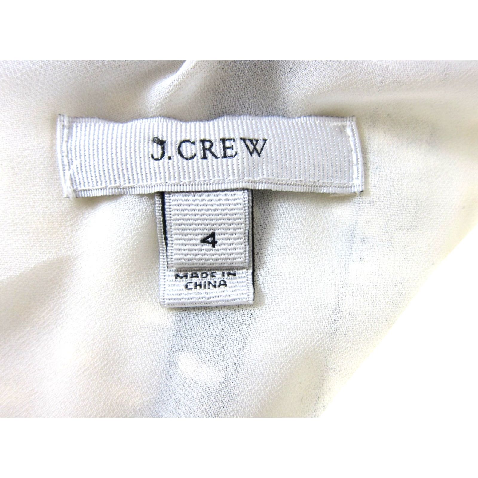 J.Crew J.Crew Silk Ivory Black Lace 3/4 Sleeve Tunic Peasant Blouse Women Size 4 Size S / US 4 / IT 40 - 3 Thumbnail