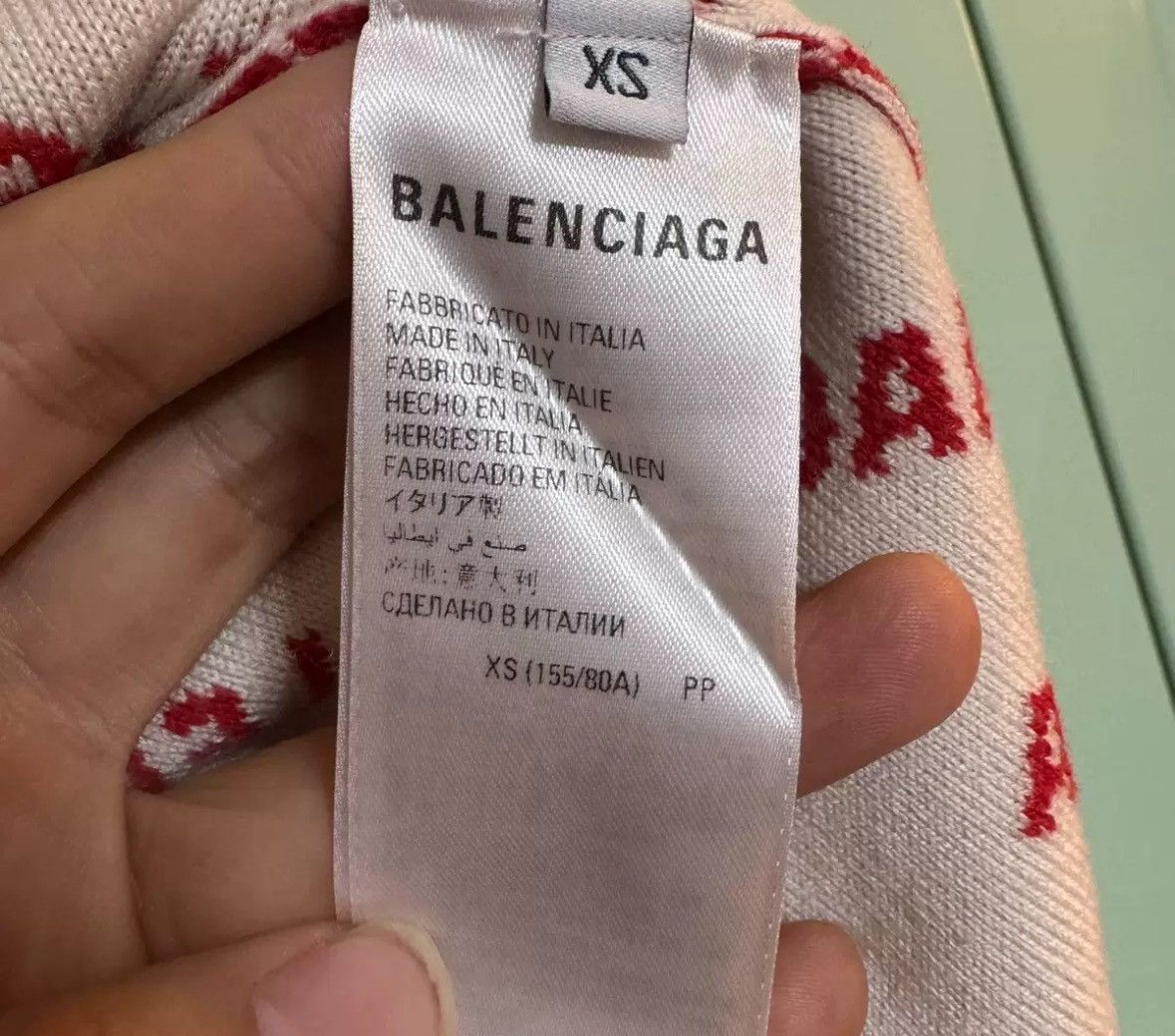 Balenciaga Balenciaga SS22 Logo Full Print Round Neck Cotton Sweater Size US XS / EU 42 / 0 - 8 Thumbnail