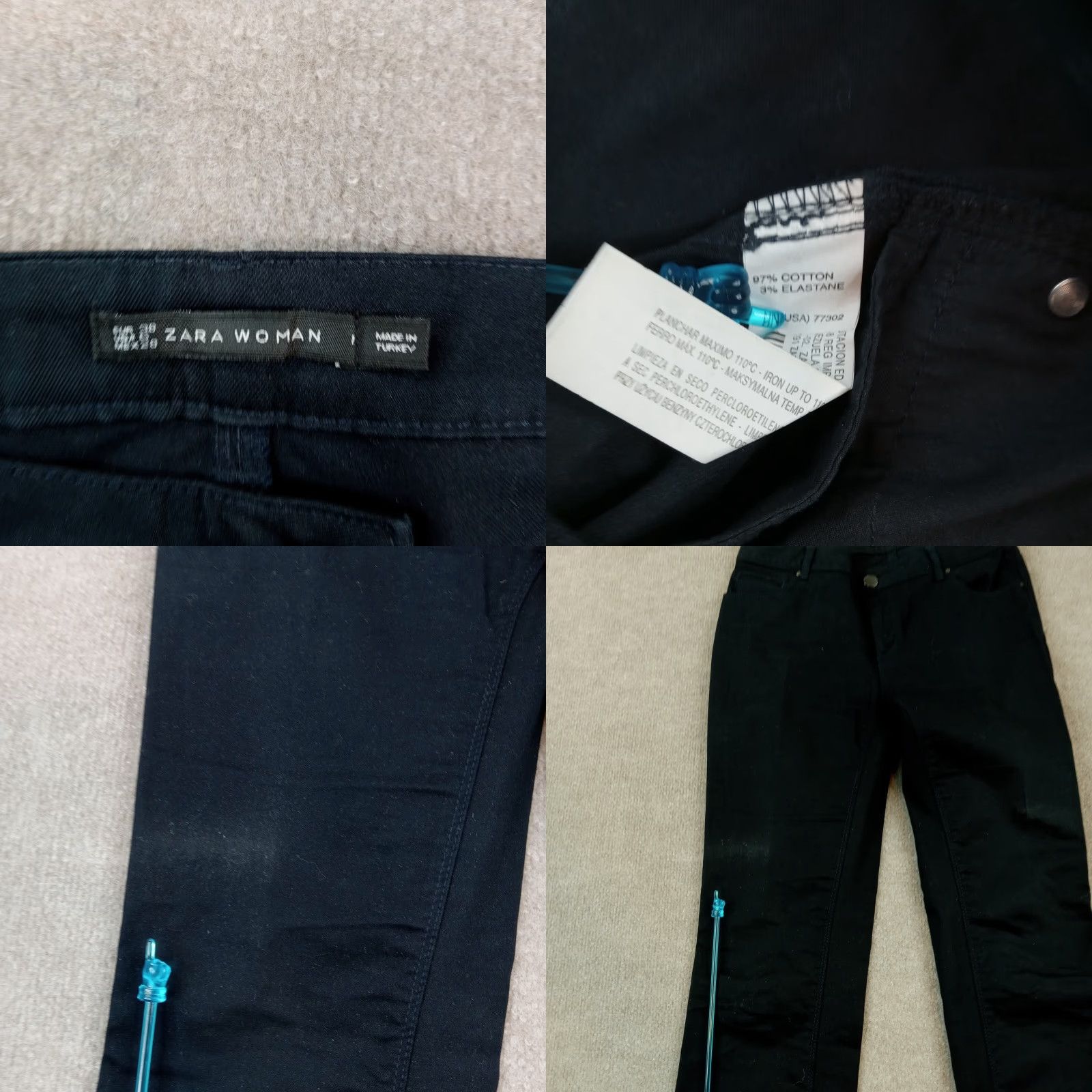 Zara Womens Zara Jeans Size 6 Extra Large Blue Denim Bootcut Flared Rhinestones Pockets Size 32" / US 10 / IT 46 - 8 Thumbnail