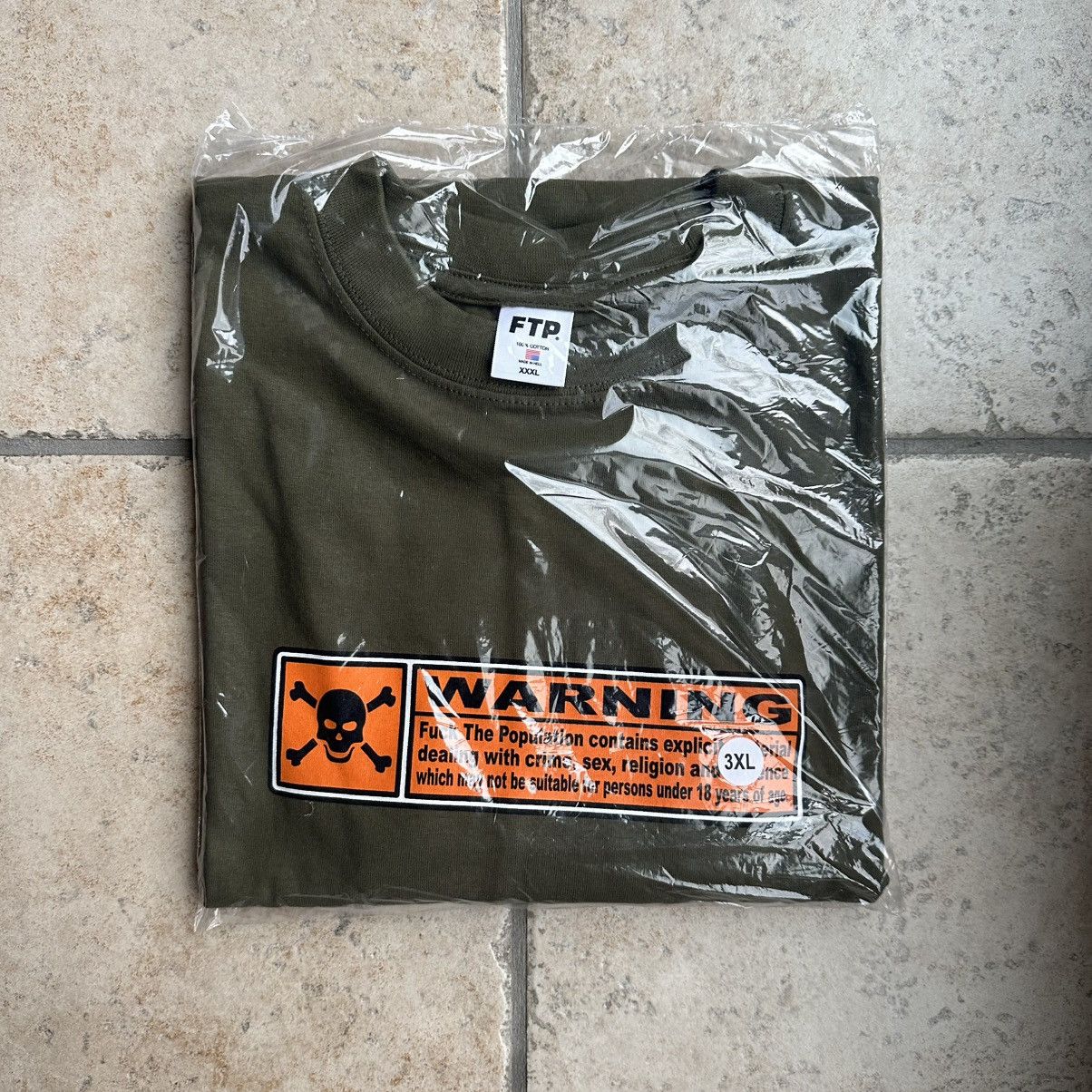 Fuck The Population SIZE 3XL FTP Warning Tee (Olive) Size US XXL / EU 58 / 5 - 1 Thumbnail