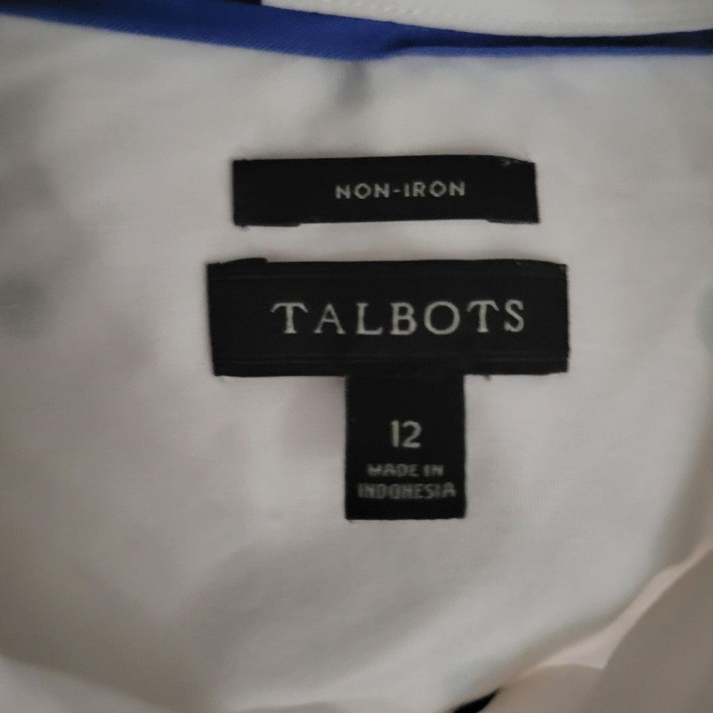 Talbots Talbots Polka-dot Long-Sleeves Fitted Button-Up Shirt 12 Size XL / US 12-14 / IT 48-50 - 8 Thumbnail