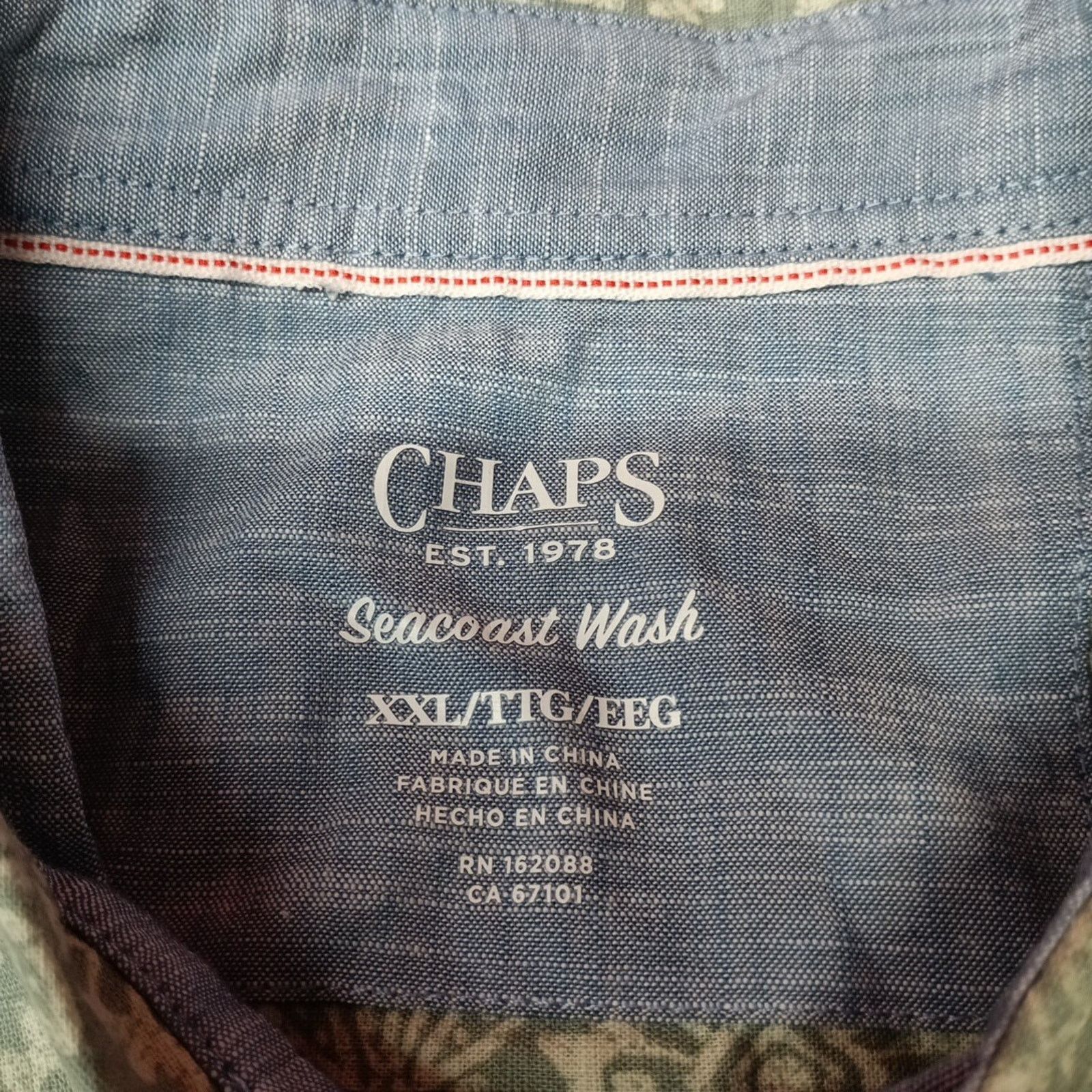 Chaps Chaps Seacoast Wash Chambray Shirt Men 2XL Green Aztec Print Size US XXL / EU 58 / 5 - 3 Thumbnail