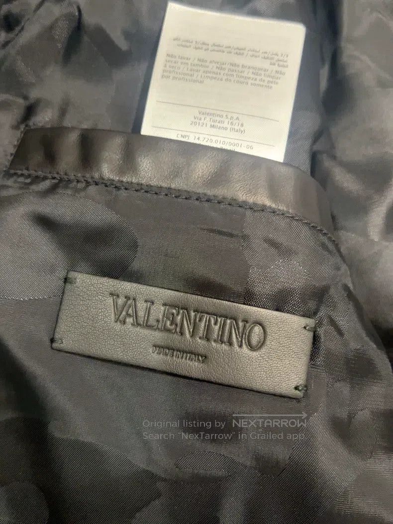 Valentino Valentino Leather jacket with a stand-up collar zipper cas Size US L / EU 52-54 / 3 - 7 Thumbnail