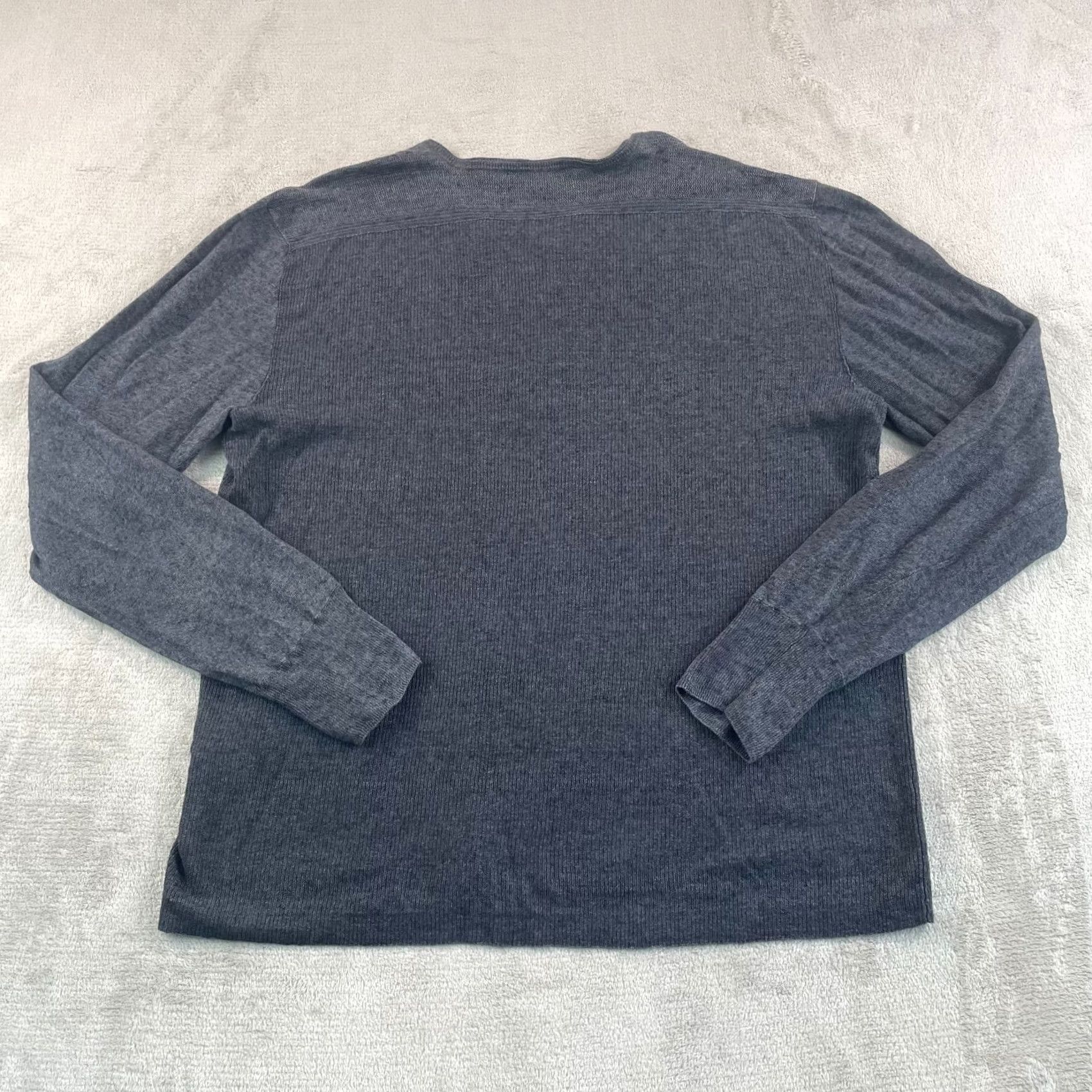 John Varvatos John Varvatos Collection Sweater Men 2XL Grey Designer Henley 100% Linen Size US XXL / EU 58 / 5 - 3 Thumbnail