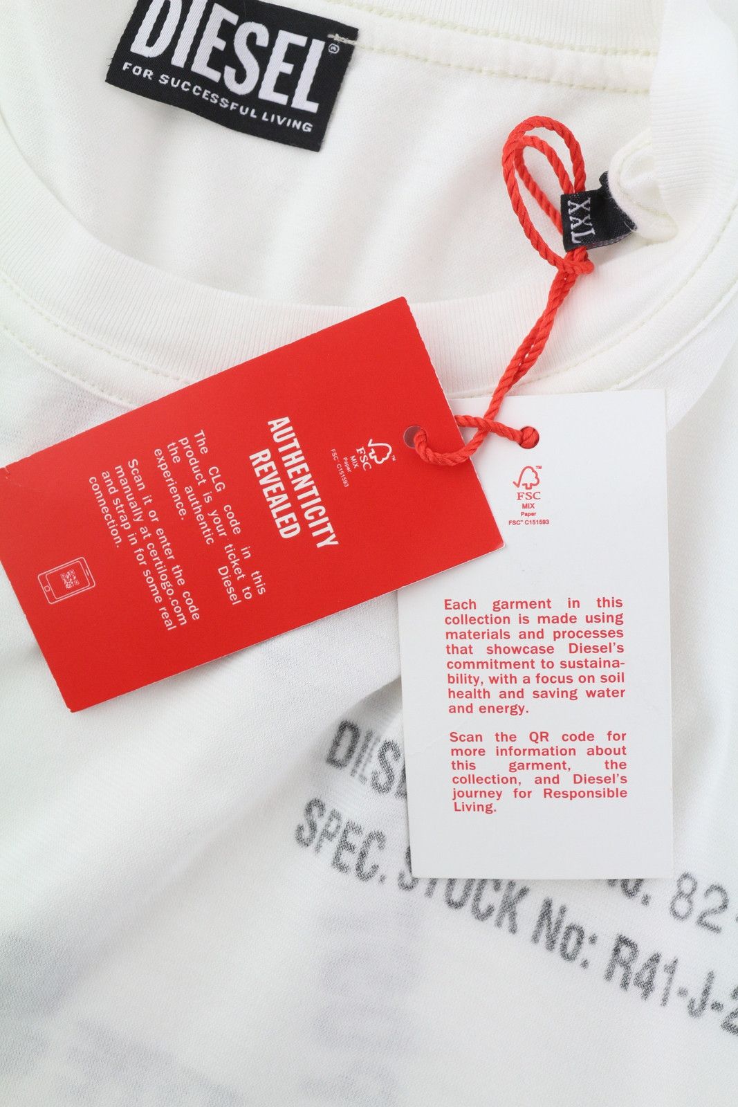Diesel T-JUBIND-LS-SLITS 2XL White Long Sleeve Crew Tricot 85119 Size US XXL / EU 58 / 5 - 6 Thumbnail