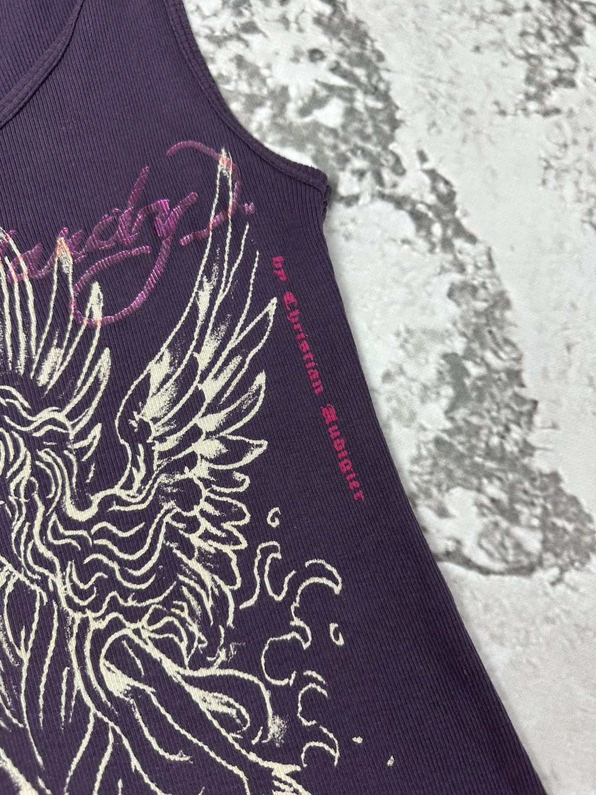 Ed Hardy Vintage Y2k Ed hardy by Christian Audigier Pray For Surf Top Size ONE SIZE - 2 Thumbnail