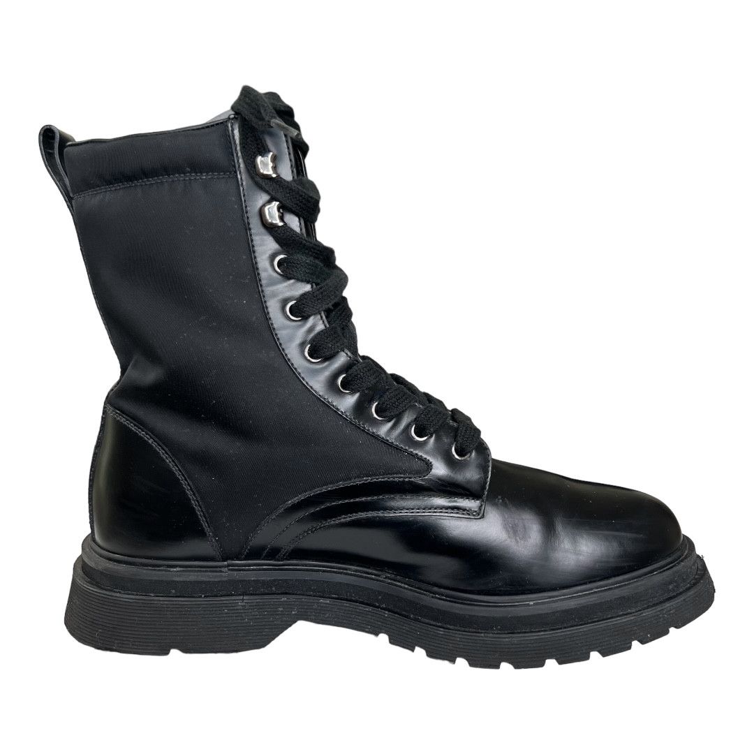 Prada Prada Brushed Rois Leather and Nylon Lug Sole Combat Boots Size US 9.5 / EU 42-43 - 6 Thumbnail