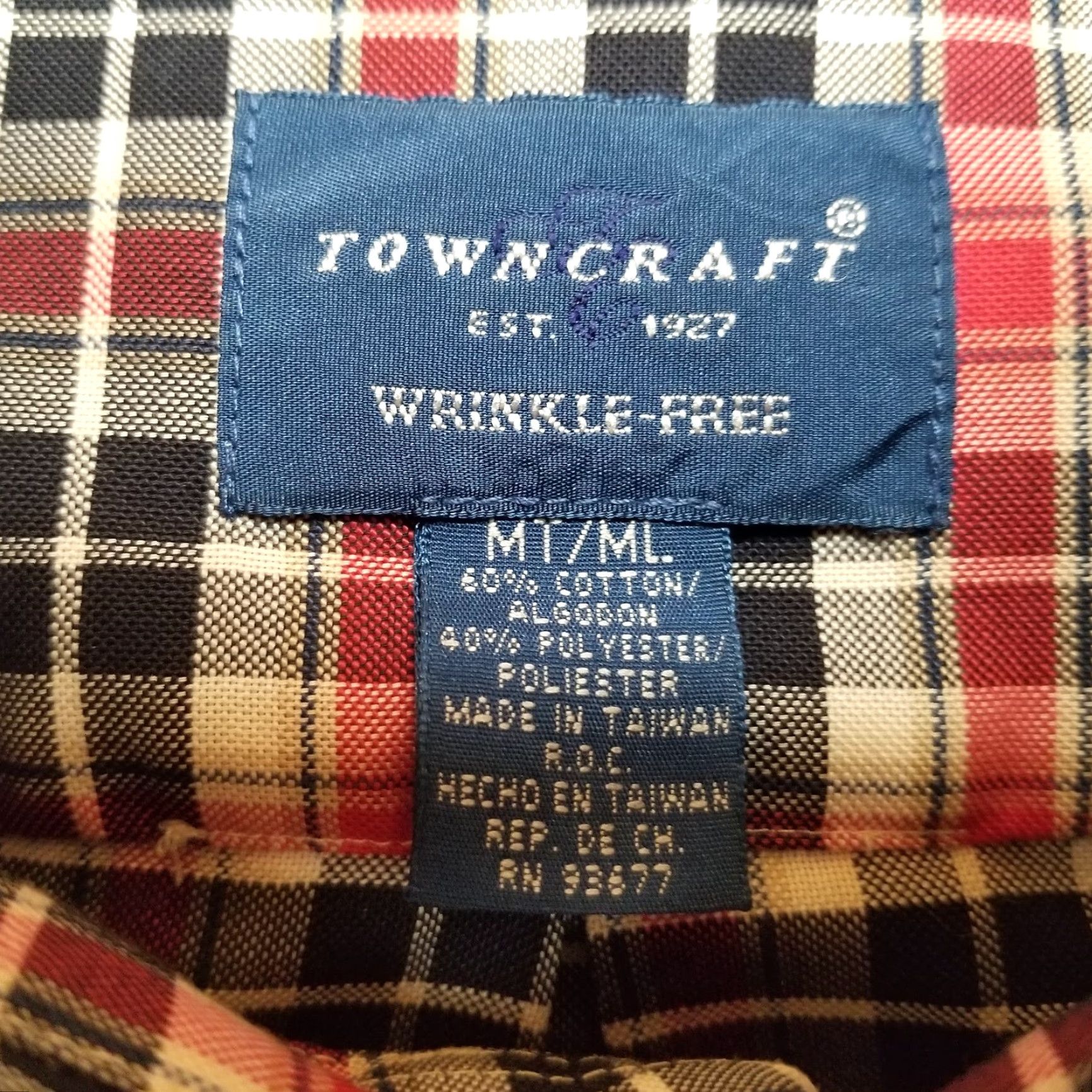 Vintage VINTAGE Towncraft Shirt Men M Plaid Button-Down Long Sleeve Casual Blue Red Size US M / EU 48-50 / 2 - 5 Thumbnail