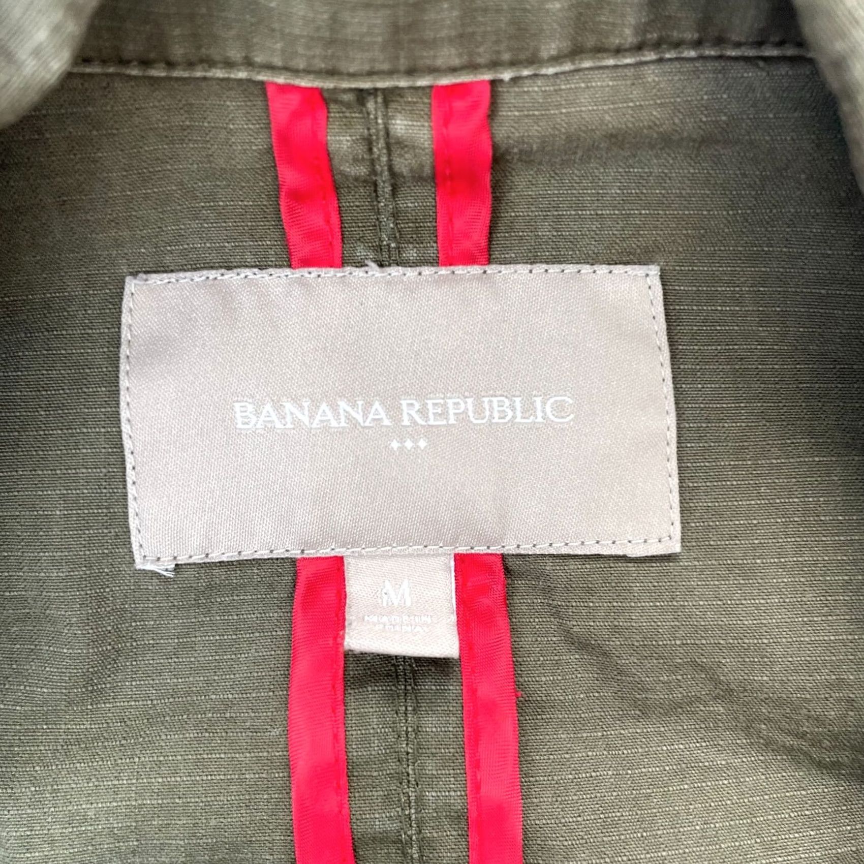 Banana Republic Banana Republic Jacket Womens Medium Green Military Coat Army Canvas Military Jacket Vertical Zip Pockets Regular Fit Size M / US 6-8 / IT 42-44 - 3 Thumbnail