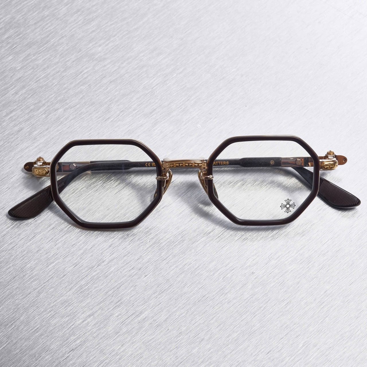 Chrome Hearts CHROME HEARTS TATTERS CLASSIC BROWN - GOLD PLATED GLASSES Size ONE SIZE - 6 Thumbnail