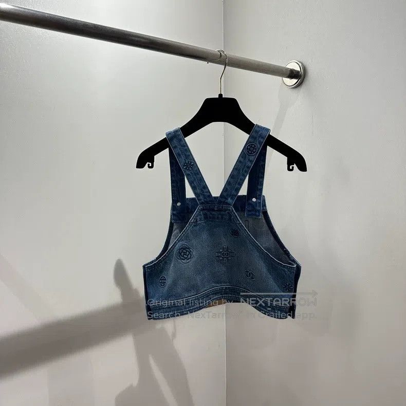 Chanel Chanel Camellia Logo Denim Vest Size XXS / US 00 / IT 34 - 2 Thumbnail
