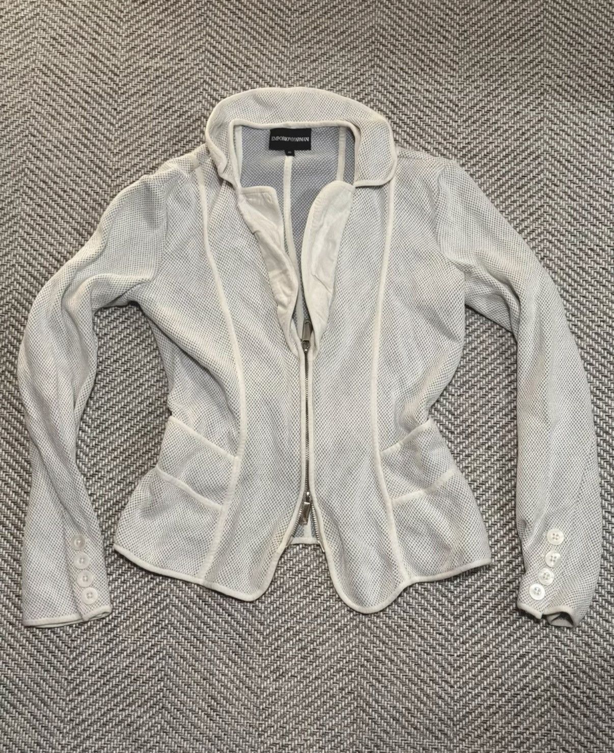 Emporio Armani Emporio Armani Y2K Mesh Zip-Up Jacket K24 Size S / US 4 / IT 40 - 1 Thumbnail