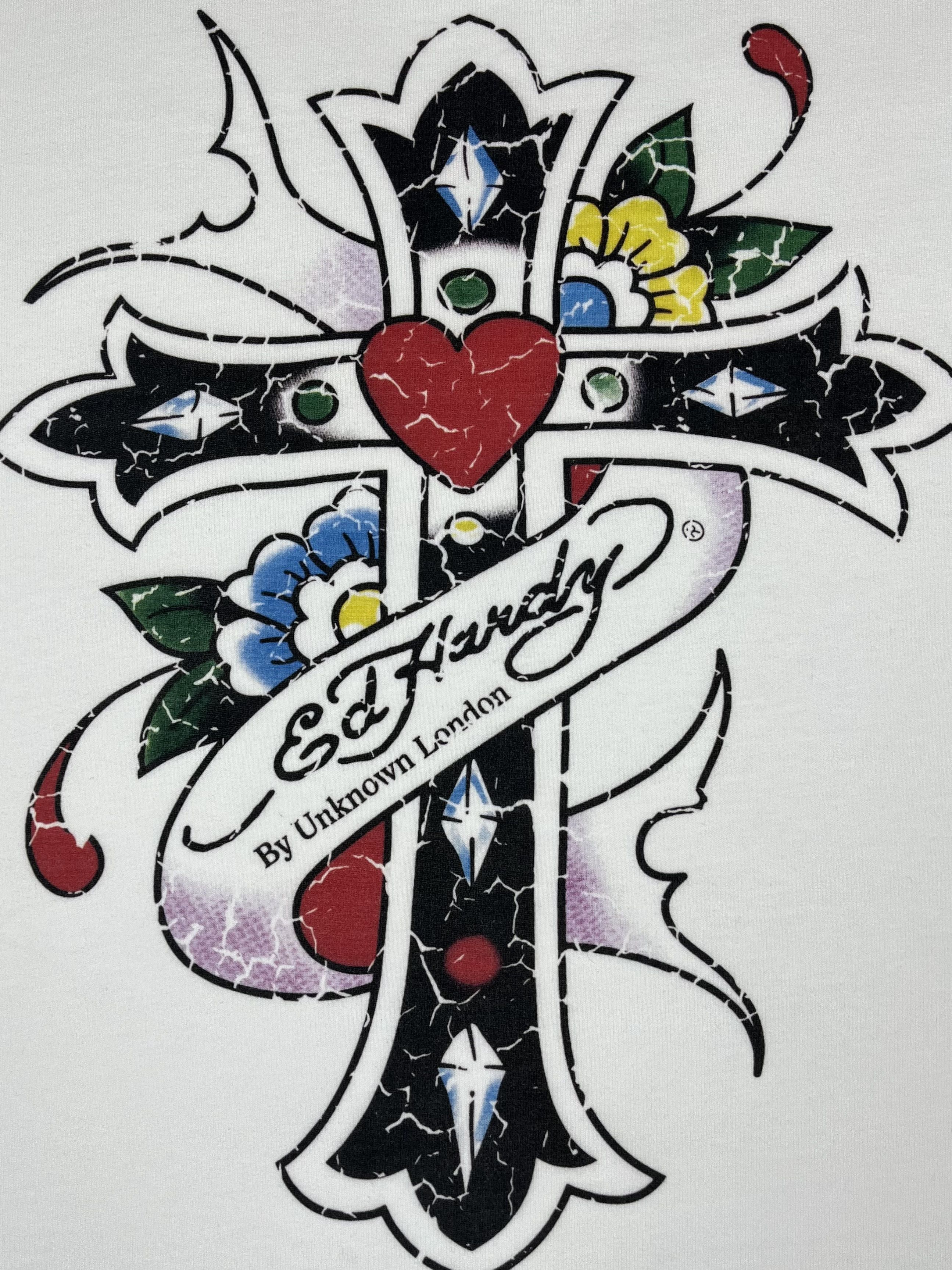 Ed Hardy × Unknown London Unknown London X Ed Hardy Cross Big Logo Oversize T Shirt Size US L / EU 52-54 / 3 - 7 Thumbnail
