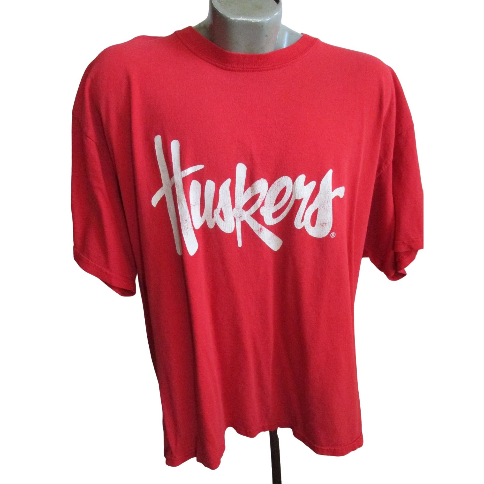 Vintage XXL Nebraska Huskers Vintage Mens T-shirt Spellout 1990's C Size US XXL / EU 58 / 5 - 2 Thumbnail