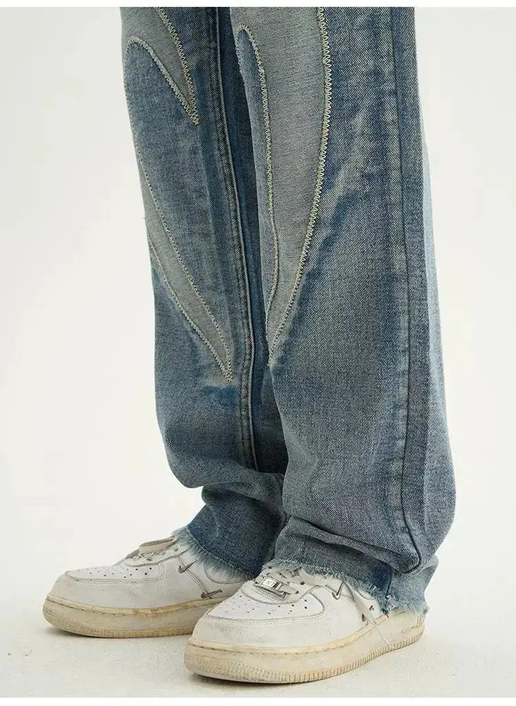 Japanese Brand Blue Patchwork Skulls Embroidery Casual Denim Pants Size US 32 / EU 48 - 4 Thumbnail