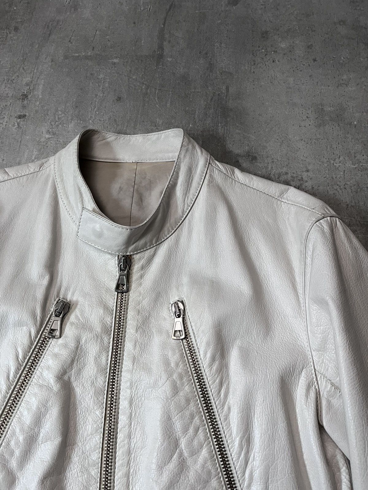 Maison Margiela Maison Margiela S/S 2008 5-zip White Leather Jacket Size US L / EU 52-54 / 3 - 6 Thumbnail