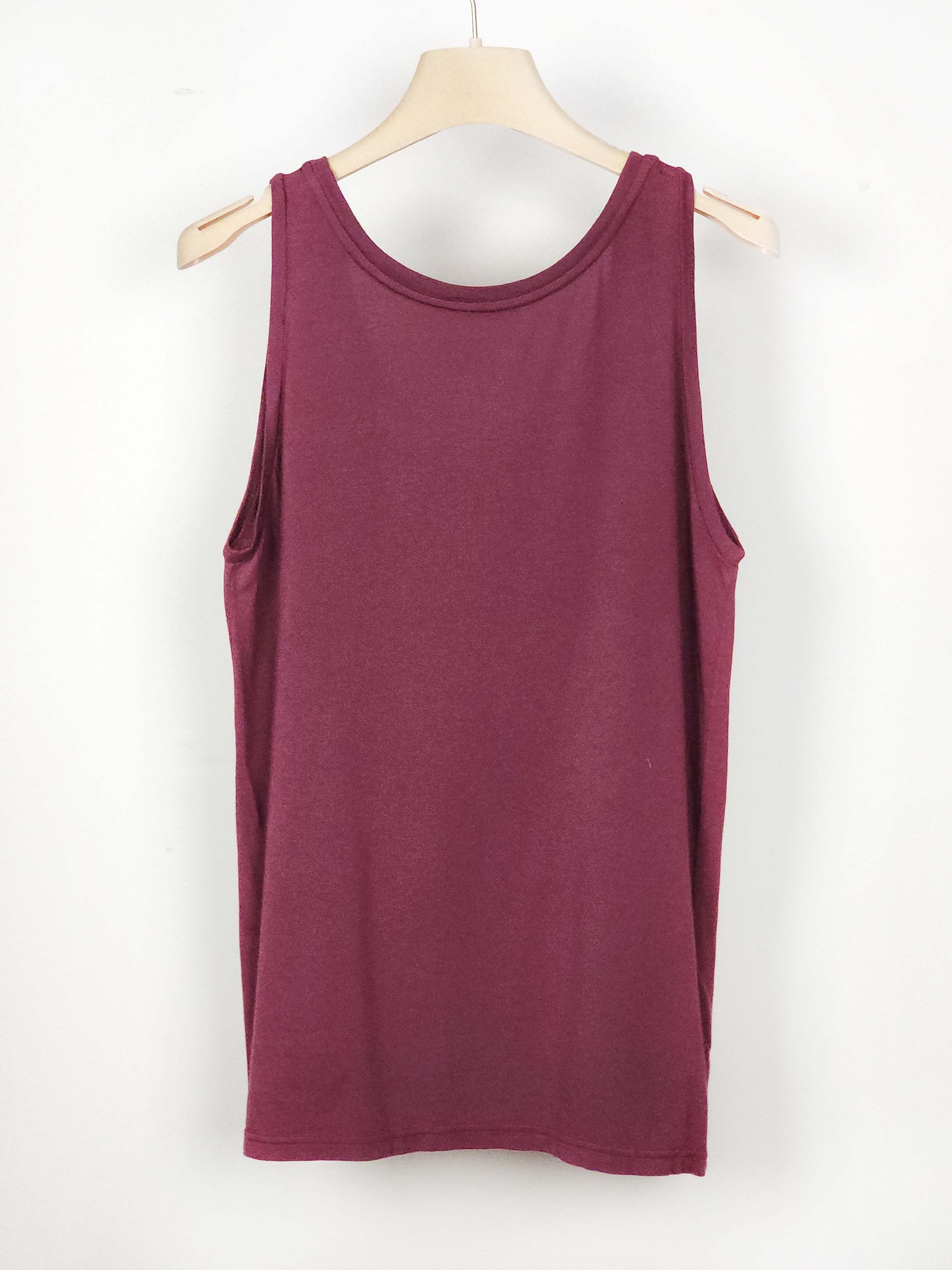 Miu Miu Burgundy Modal Cotton Tank Top T-Shirt XS Size XS / US 0-2 / IT 36-38 - 2 Thumbnail