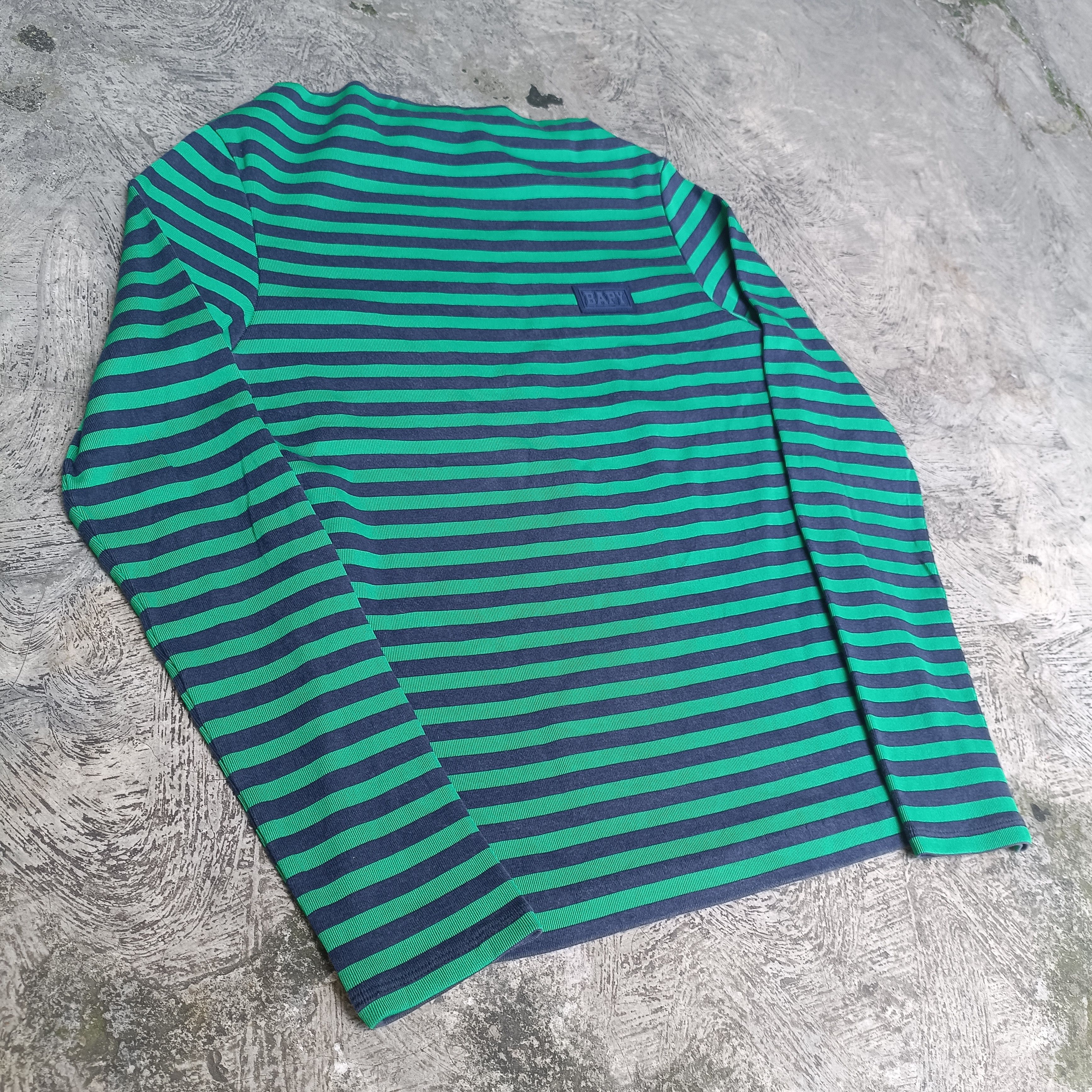 Bape Bapy By Bathing Ape Stripe Green Ls Tee Size M / US 6-8 / IT 42-44 - 2 Thumbnail