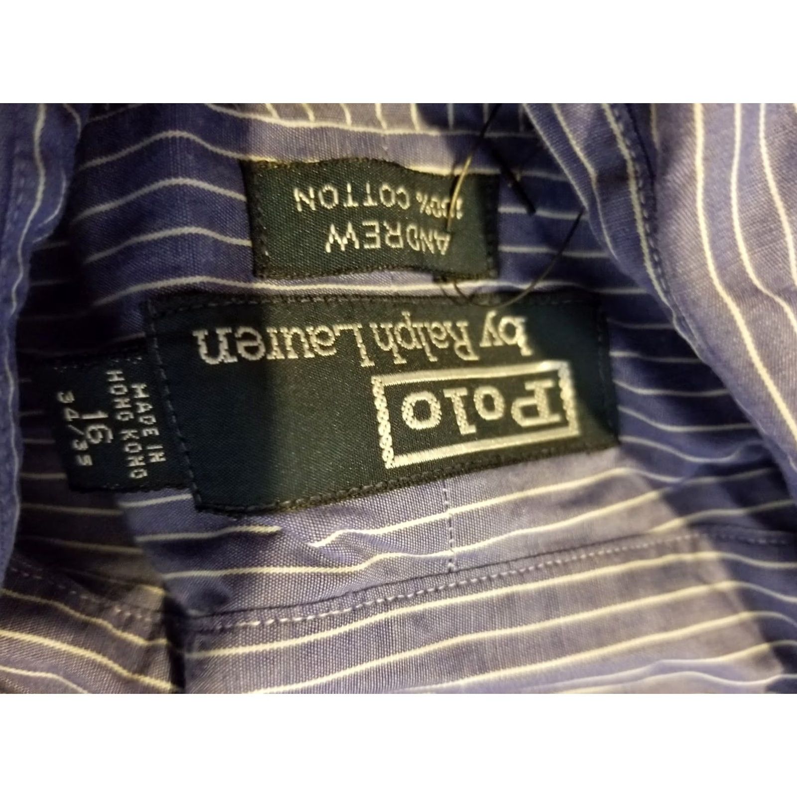 Polo Ralph Lauren Polo Ralph Lauren Dress Shirt Mens Size 16 34 35 Navy Blue Button Cotton Size 42R - 4 Thumbnail