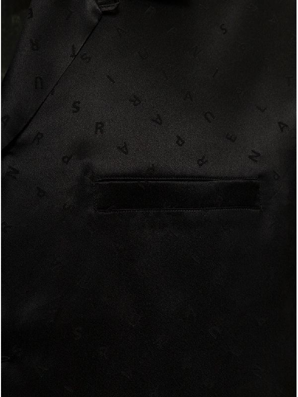 Saint Laurent Paris o1s1wg110925 531956 Shark-Collar Shirt in Matte Shiny Silk Size US XS / EU 42 / 0 - 4 Thumbnail