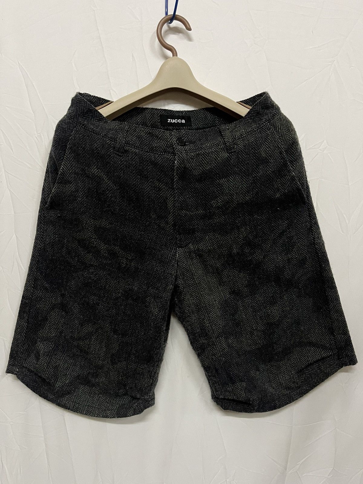 Designer × Issey Miyake × Zucca 🔥Vintage ZUCCA Wool Short Pant Army Printed Size US 30 / EU 46 - 1 Thumbnail