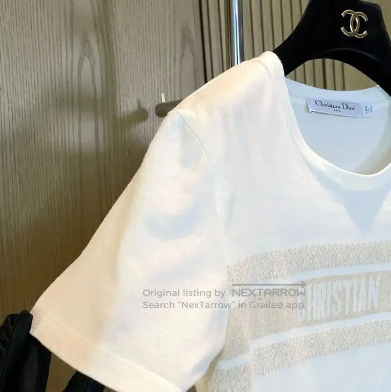 Dior Dior White Cotton Blend Summer T. Size XS / US 0-2 / IT 36-38 - 5 Thumbnail