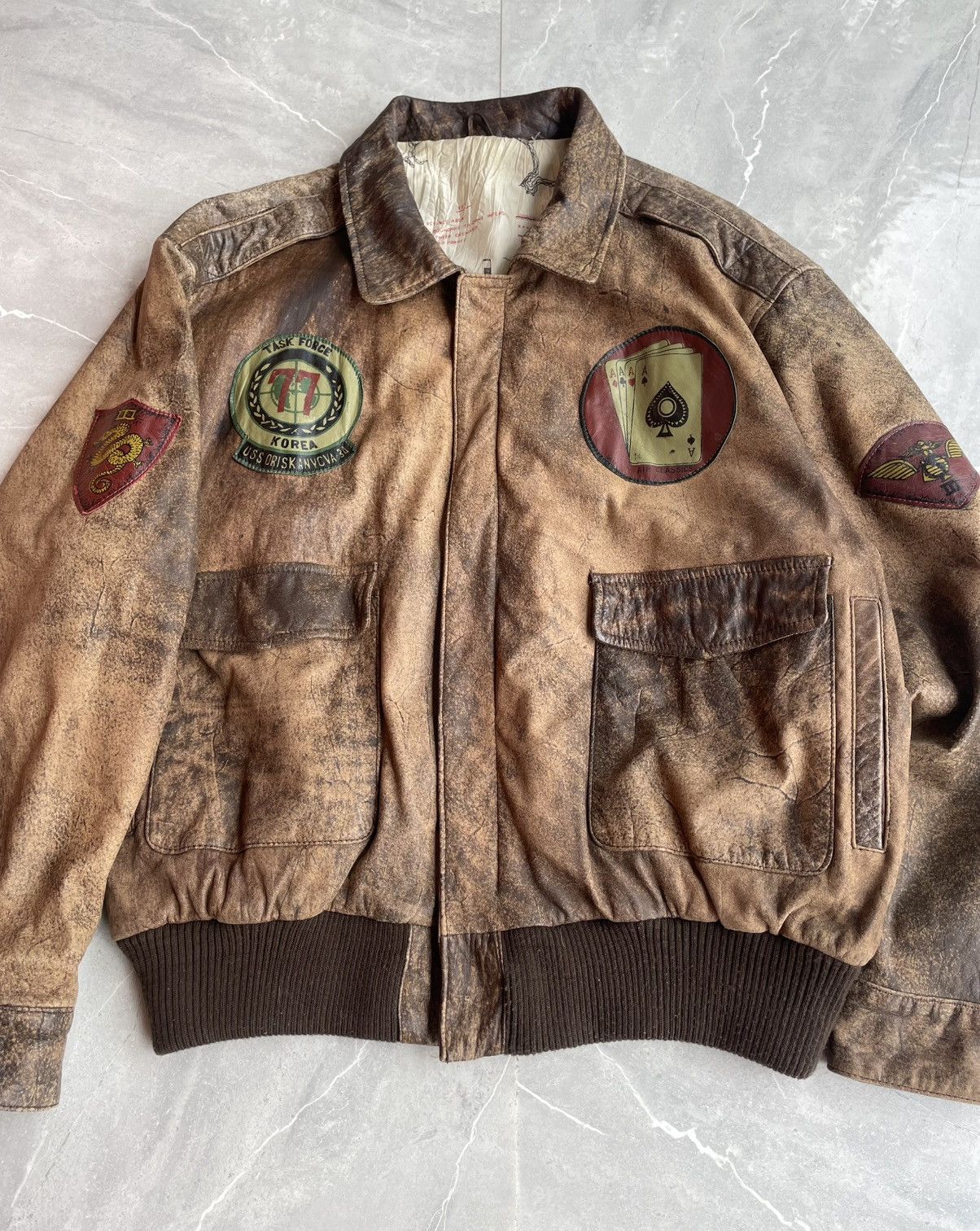 Leather Leather Jacket Flying Tigers 80s Size US L / EU 52-54 / 3 - 4 Thumbnail