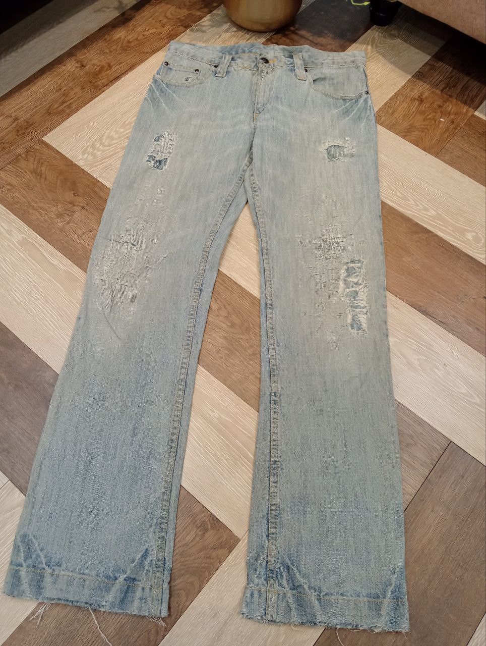 JUN MEN JAPANESE JUNMEN DISTRESSED JEANS - SIZE L Size US 34 / EU 50 - 3 Thumbnail