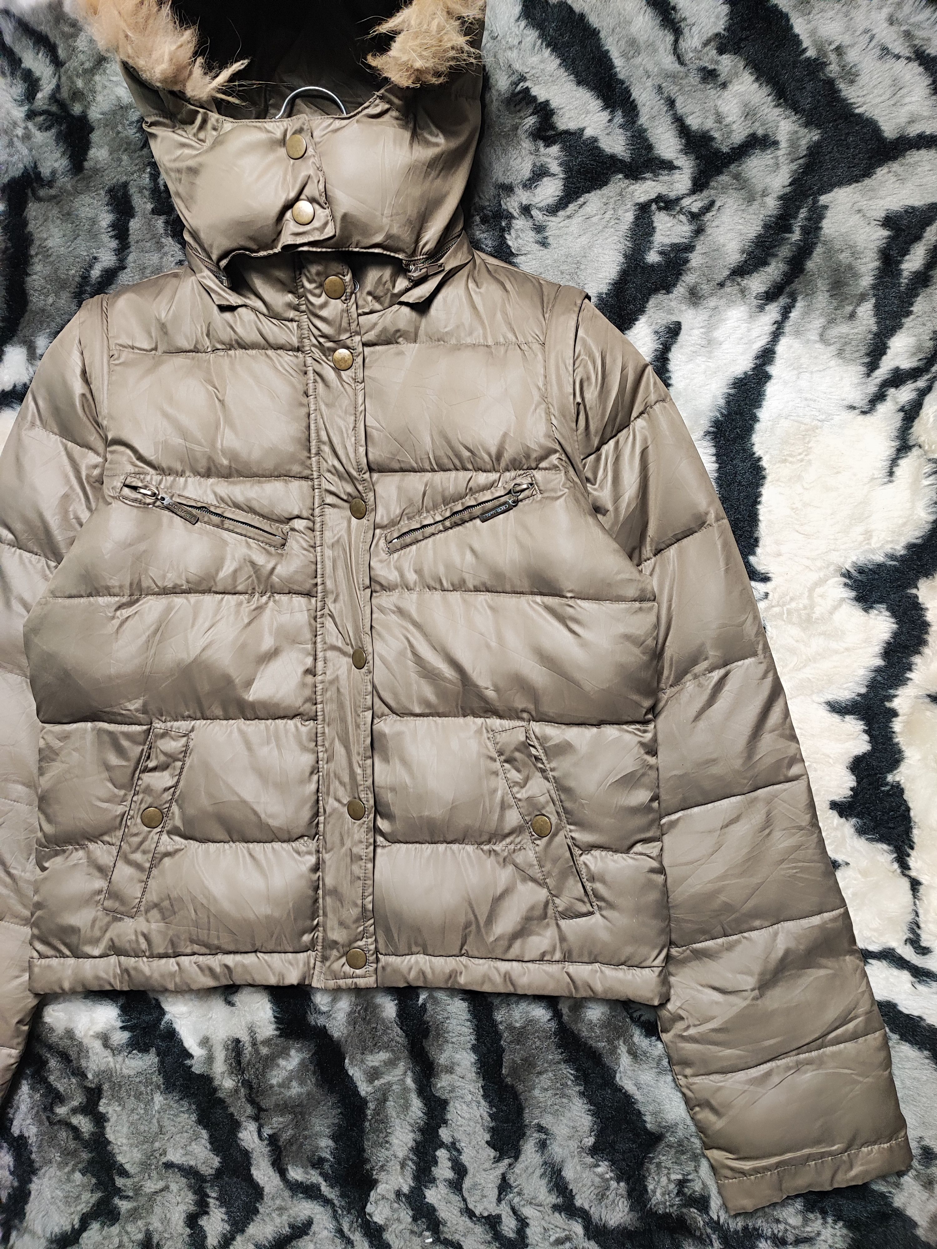 Japanese Brand Fur Puffer Down Jacket Vest Boxy Cecil Mc Bee Size US XS / EU 42 / 0 - 4 Thumbnail