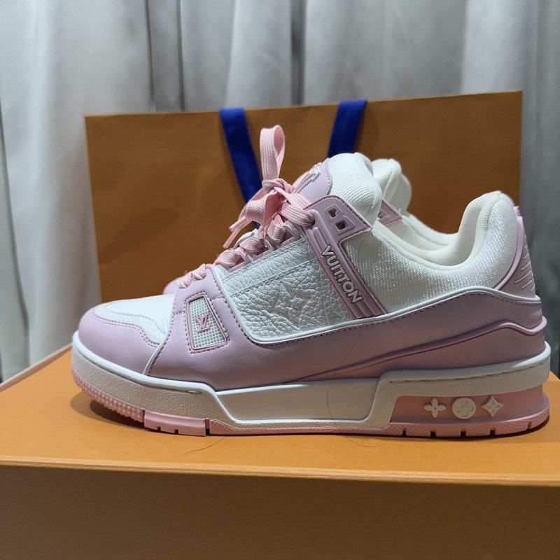 Louis Vuitton Louis Vuitton Pink Low-Top Fashion Sneakers -2508 Size US 7.5 / EU 40-41 - 1 Thumbnail