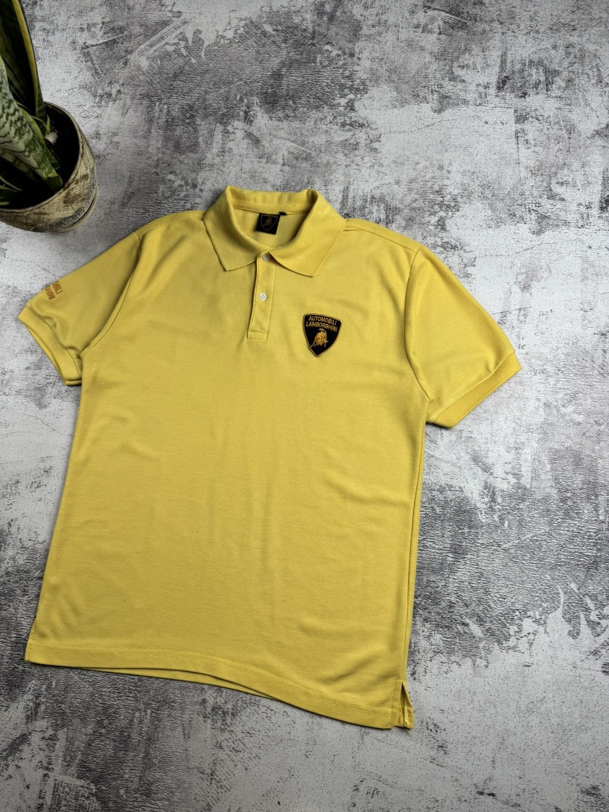 Lamborghini Lamborghini Automobili Yellow Vintage Racing Men’s XL Retro Polo T Shirt Tee Size US XL / EU 56 / 4 - 9 Thumbnail