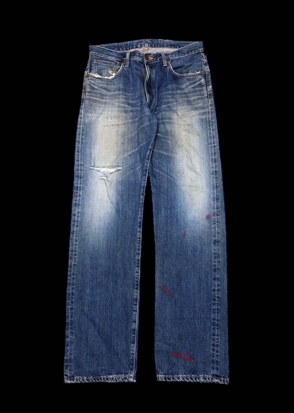 Edwin × Vintage VINTAGE EDWIN PAINTED SELVEDGE DISTRESSED DENIM Size US 34 / EU 50 - 1 Thumbnail