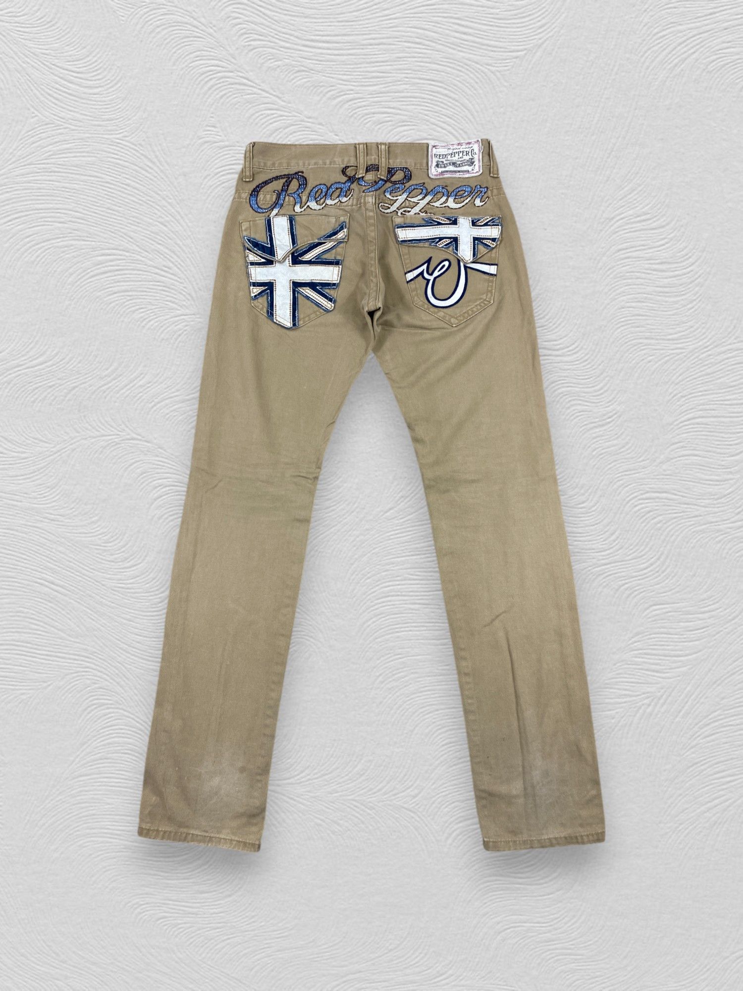 Japanese Brand Distressed Khaki Vintage RedPepper Jeans 33x33 Denim- JN3684 Size US 33 - 2 Thumbnail