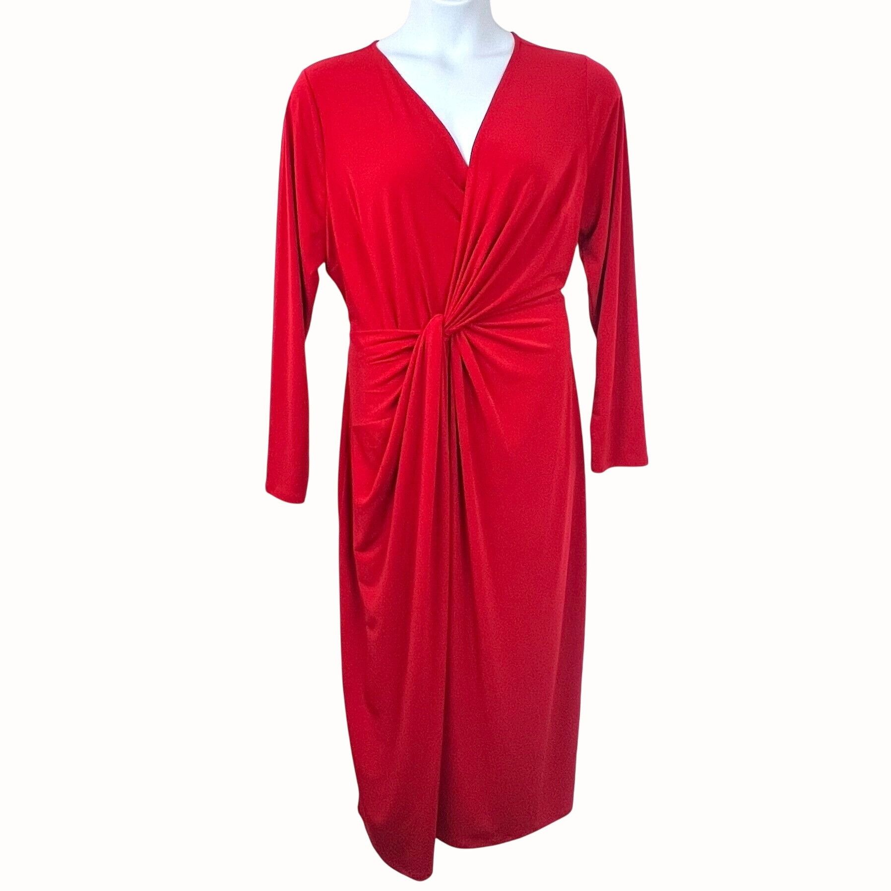 Other Lane Bryant Red Knot Front Stretch Dress 18/20 Plus Size