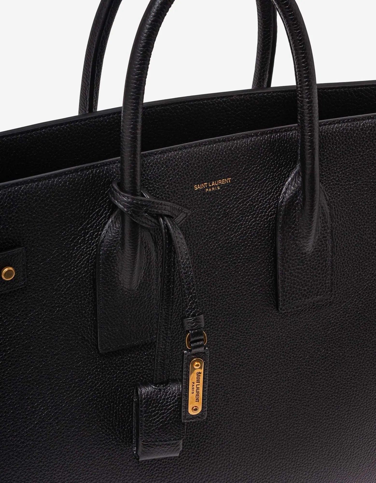 Saint Laurent Paris Saint Laurent Black Leather Thin Large Bag Size ONE SIZE - 5 Thumbnail