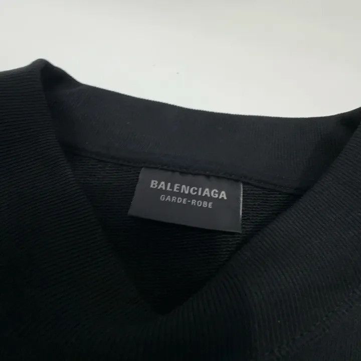 Balenciaga Balenciaga Balenciaga Black Long Sleeve Casual Sweatshirt Size US XL / EU 56 / 4 - 4 Thumbnail