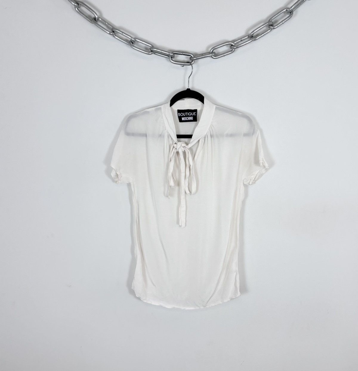 Boutique Moschino Moschino Boutique Women’s Rayon Ecru White Blouse T-Shirt Size M / US 6-8 / IT 42-44 - 1 Thumbnail