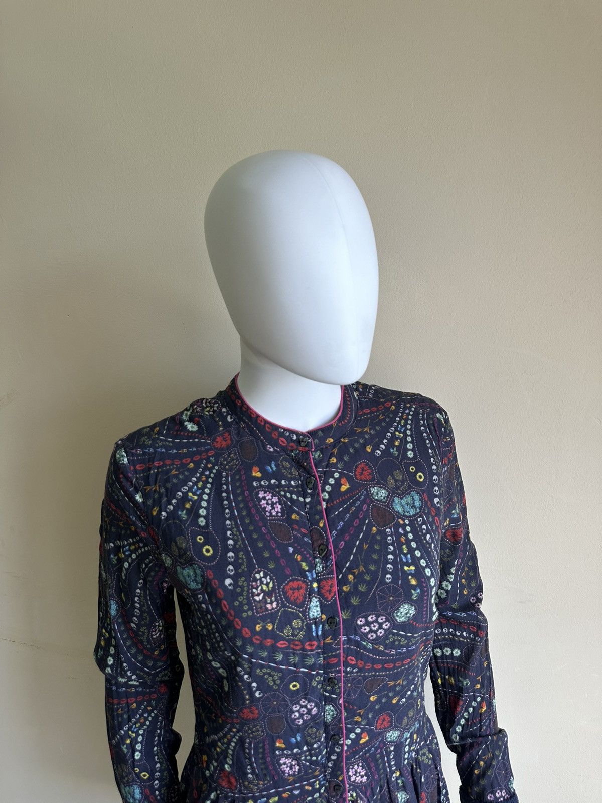 Zadig & Voltaire Zadig & Voltaire Floral Skull Print Long Sleeve Skater Dress Size M / US 6-8 / IT 42-44 - 4 Thumbnail