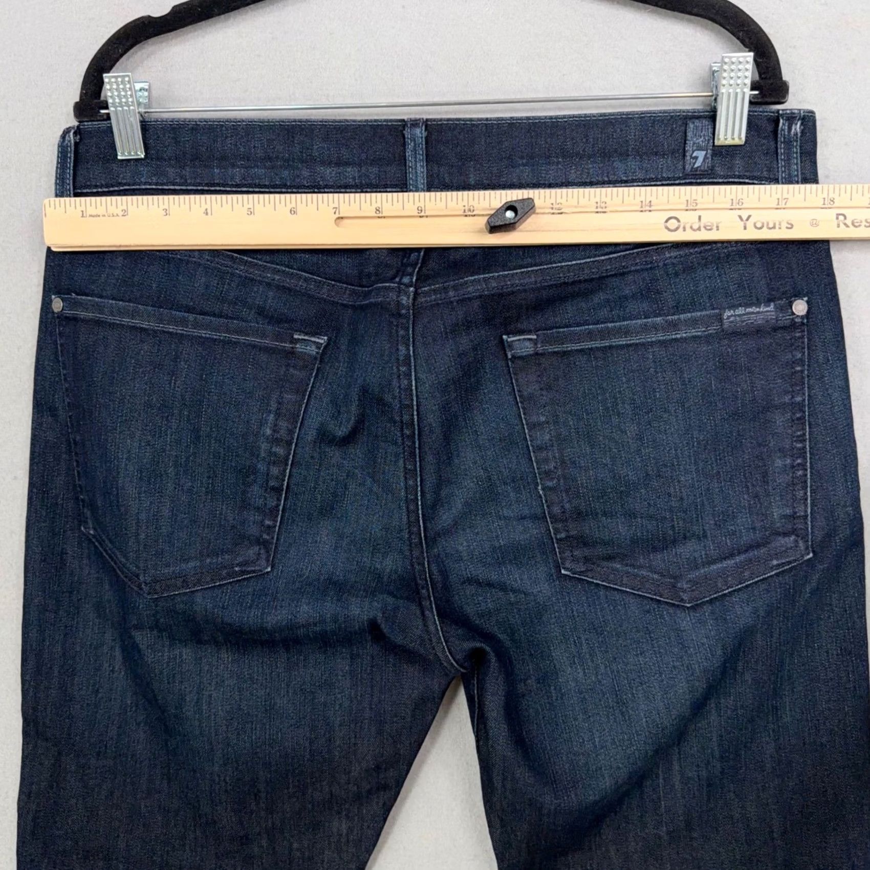 7 For All Mankind 7 For All Mankind Paxtyn Jeans Mens 34 Dark Blue Solid Skinny Stretch Denim Luxe Size US 34 / EU 50 - 6 Thumbnail