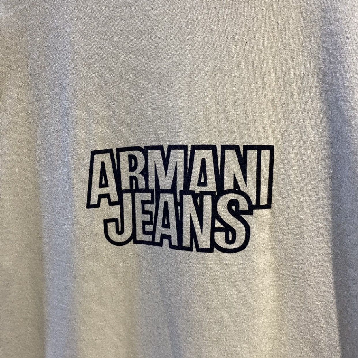Giorgio Armani Vintage 90s Armani Jeans Logo White Tee Made in Italy Size US M / EU 48-50 / 2 - 5 Thumbnail