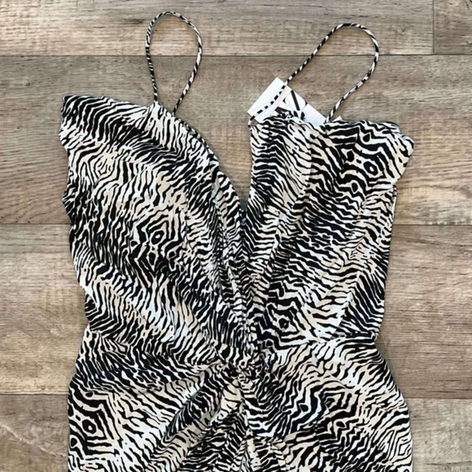Zara ZARA Ruched Zebra Print Maxi Dress NWT Size XL / US 12-14 / IT 48-50 - 24 Thumbnail